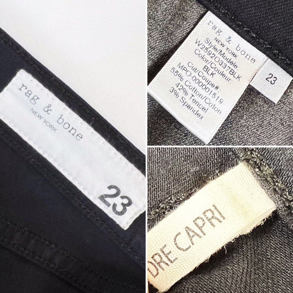 Rag & Bone Dre Capri Black Denim Jeans - Picture 5 of 5